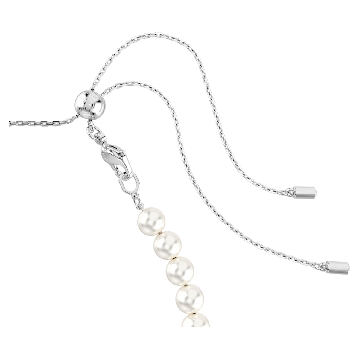 Ariana Grande x Swarovski choker Mixed cuts, Crystal pearl, Heart, White, Rhodium plated
