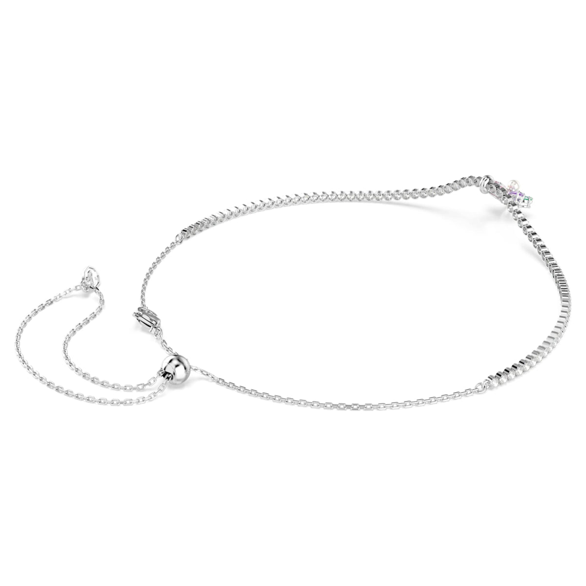 Ariana Grande x Swarovski choker featuring a flower motif with multicolored mixed-cut accents and rhodium plating