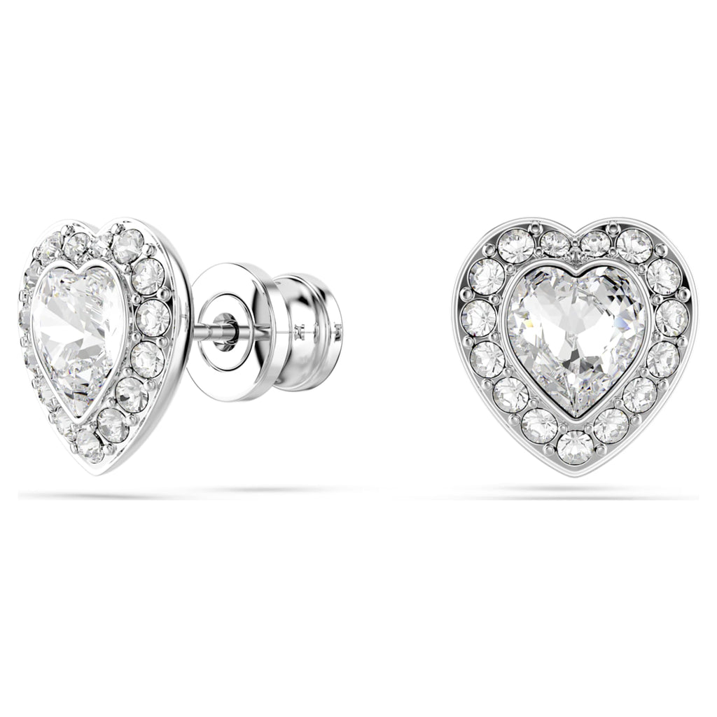 Ariana Grande x Swarovski set featuring a heart motif with white mixed-cut accents and rhodium plating