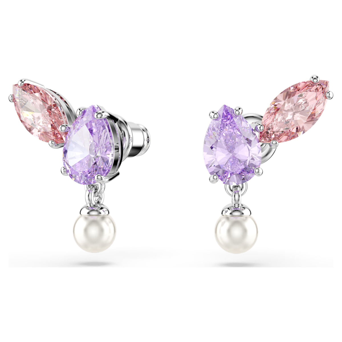 Ariana Grande x Swarovski set with multicolored mixed-cut accents and rhodium plating
