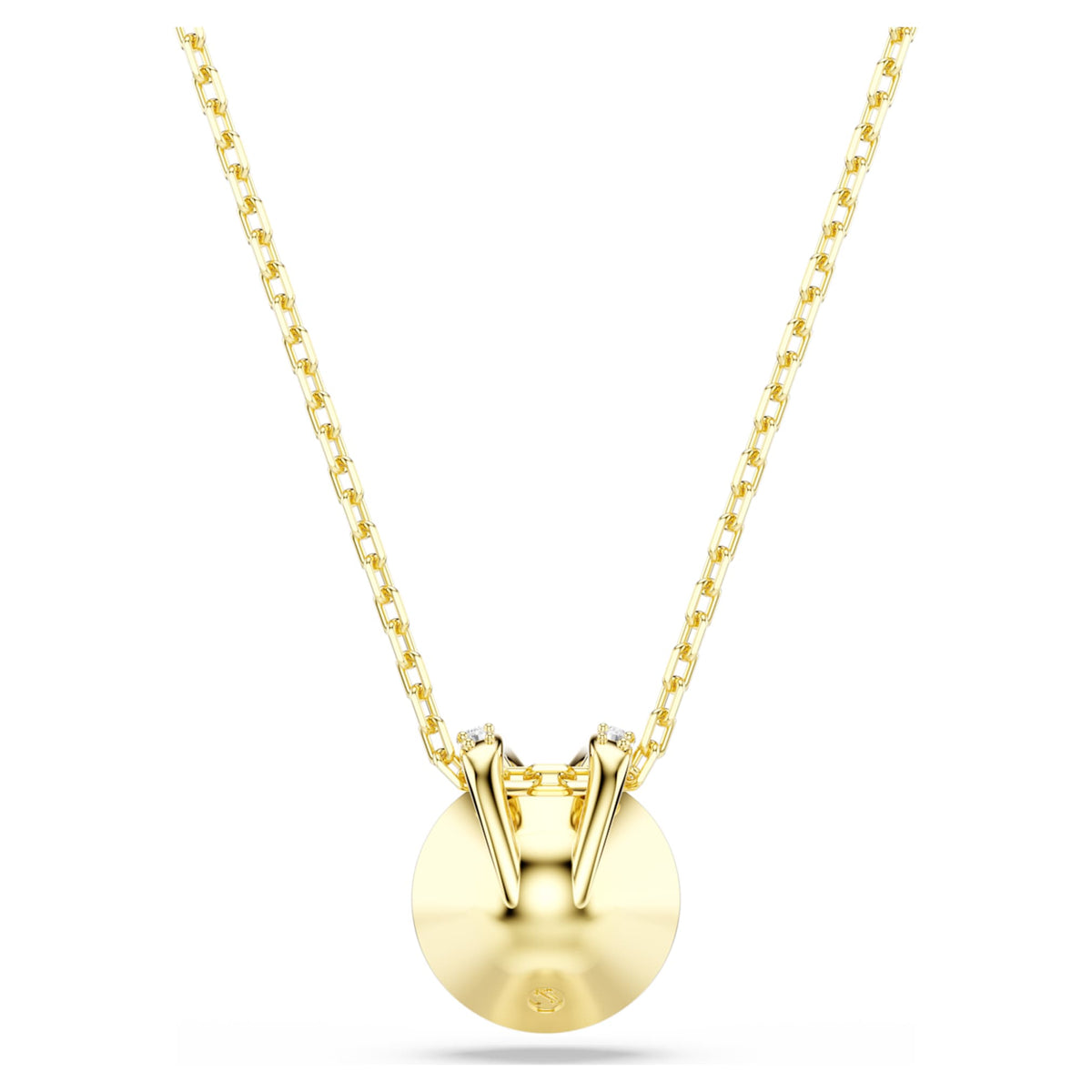 Swarovski Bella V pendant Round cut, Green, 18K gold finish