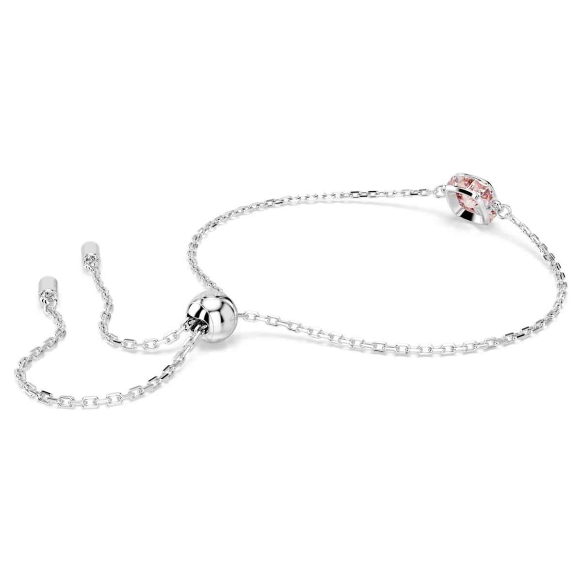Swarovski Birthstone bracelet Square cut, June, Pink, Rhodium plated