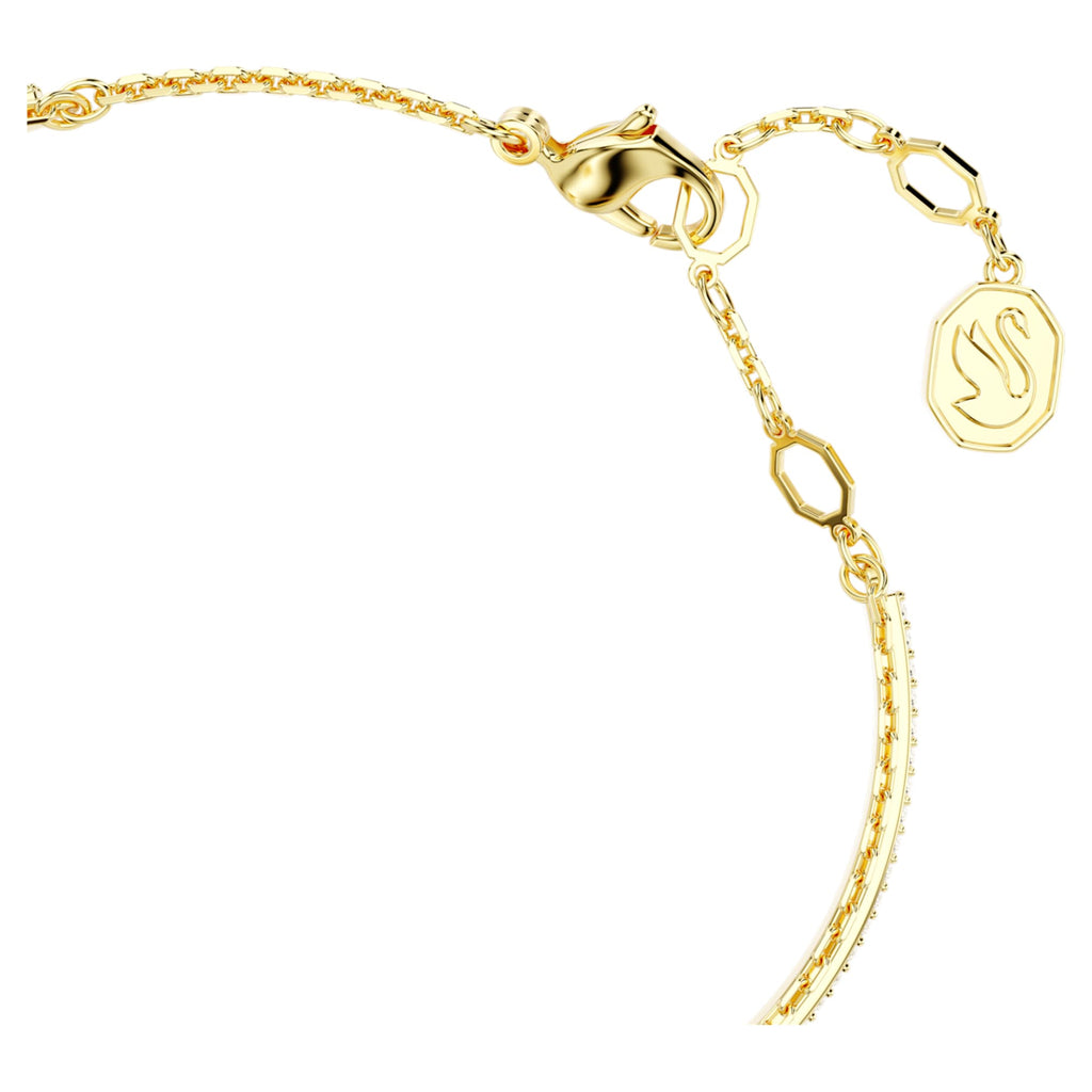 Swarovski Chroma bangle featuring a heart motif with red accents and an 18K gold finish