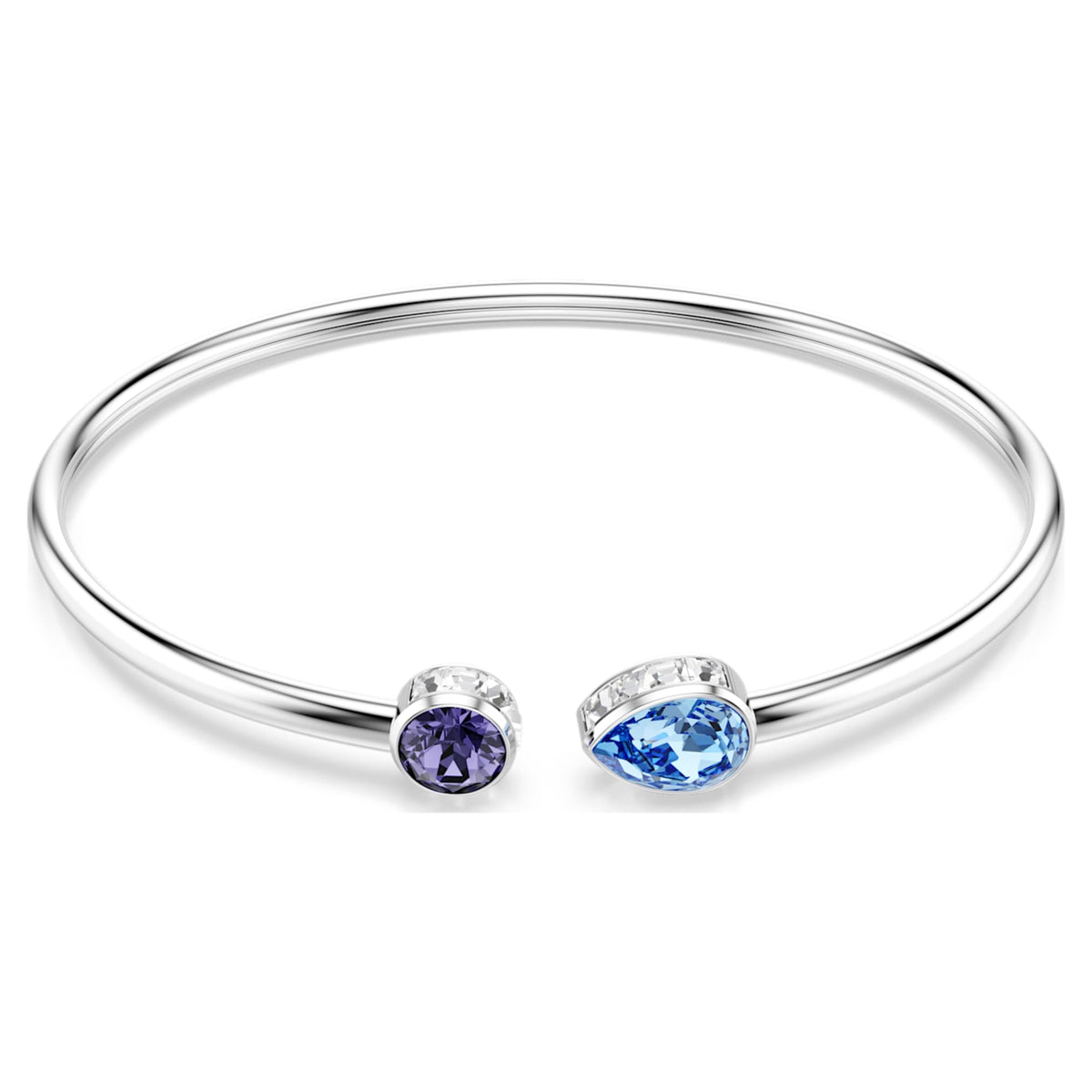 Swarovski Chroma bangle with multicolored mixed-cut accents and rhodium plating
