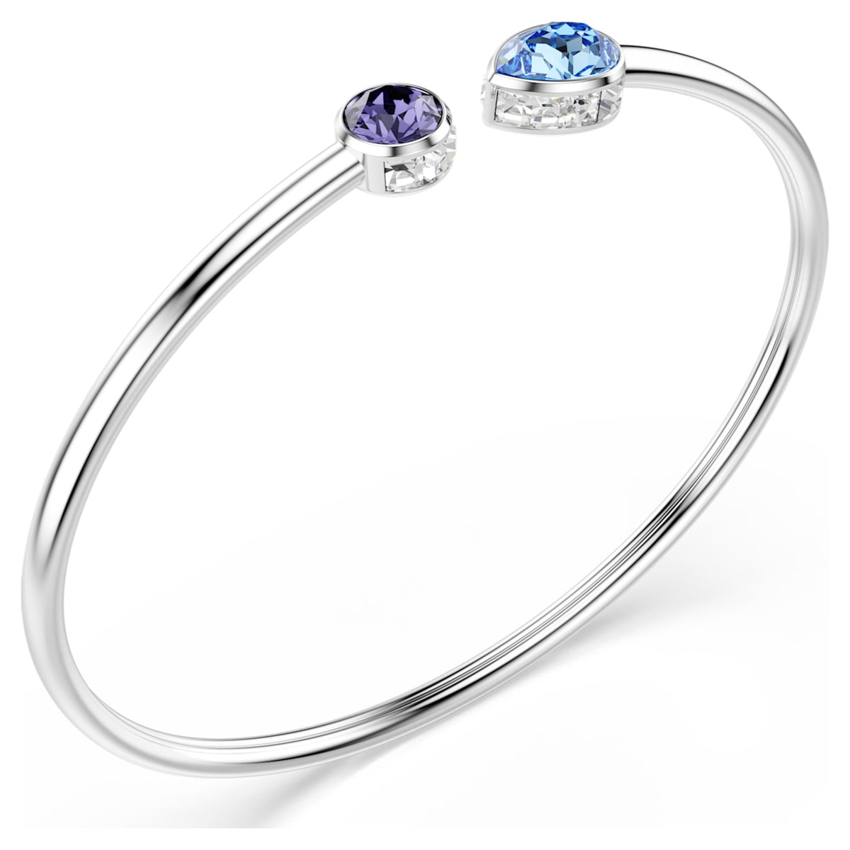 Swarovski Chroma bangle with multicolored mixed-cut accents and rhodium plating