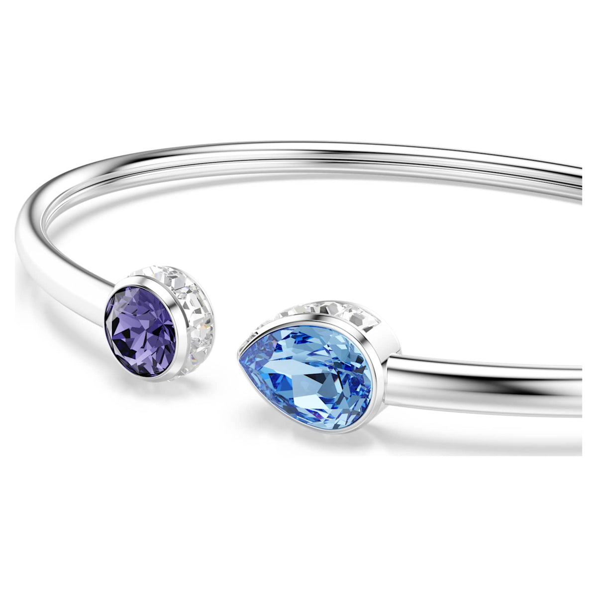 Swarovski Chroma bangle with multicolored mixed-cut accents and rhodium plating