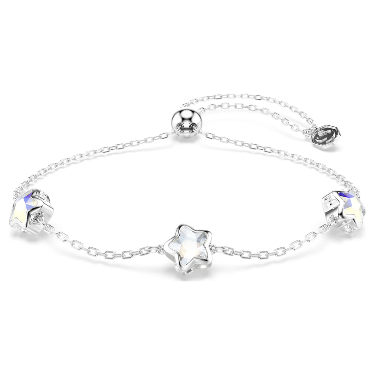 Swarovski Chroma bracelet featuring a star motif with white accents and rhodium plating