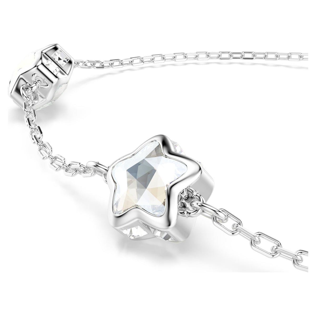 Swarovski Chroma bracelet featuring a star motif with white accents and rhodium plating