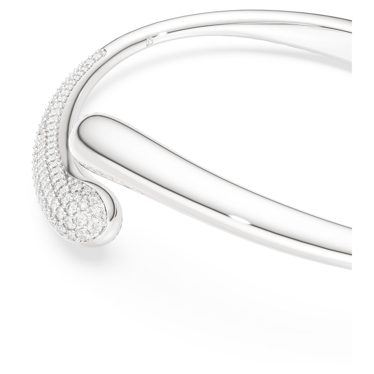 Swarovski Classica bangle Intertwining, Round cut, White, Sterling silver