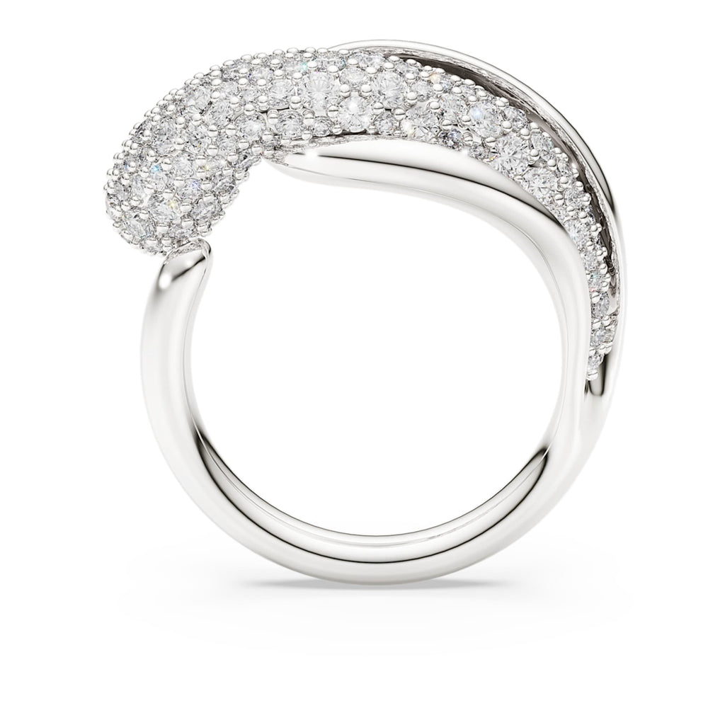Swarovski Classica cocktail ring with white round-cut accents and Sterling silver