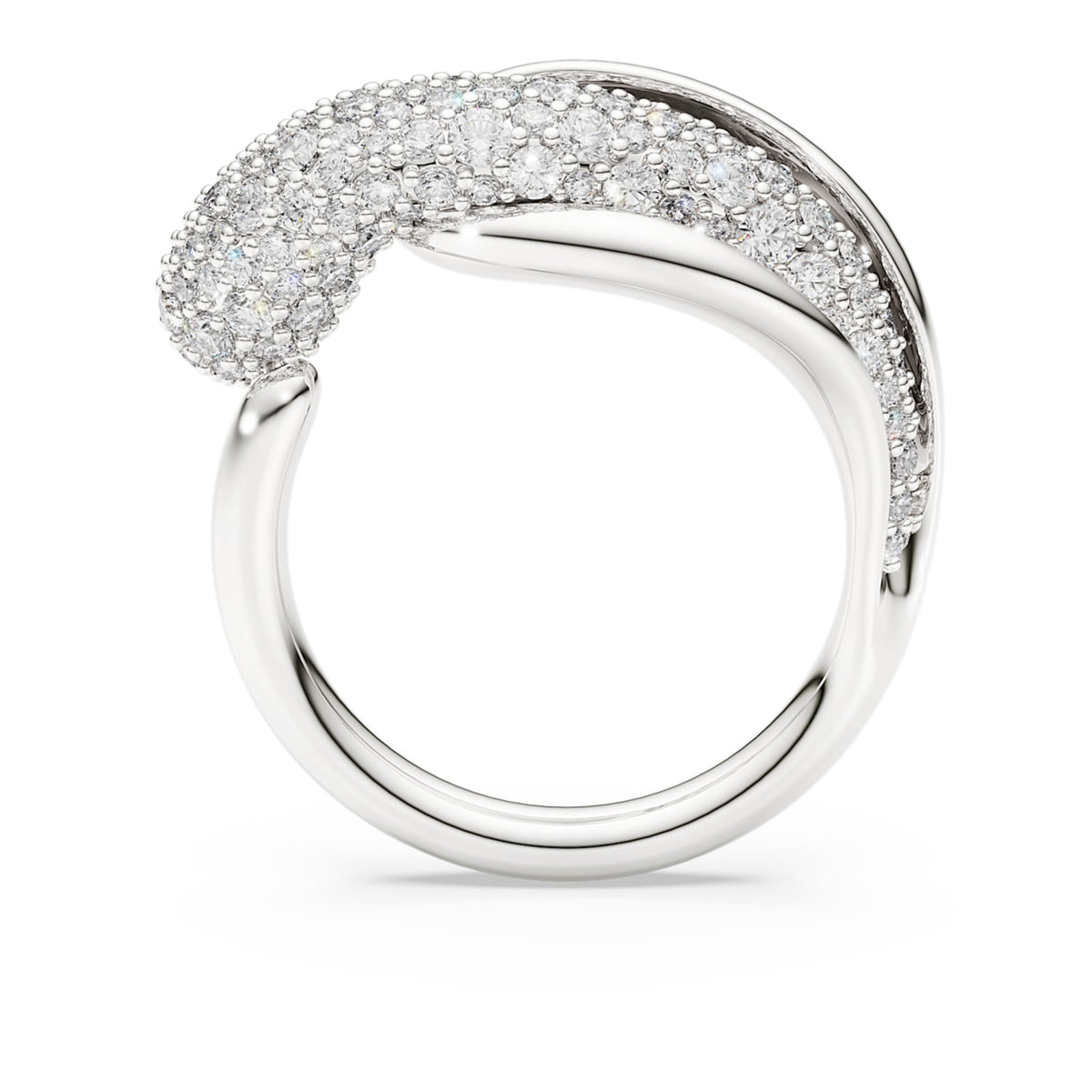 Swarovski Classica cocktail ring with white round-cut accents and Sterling silver