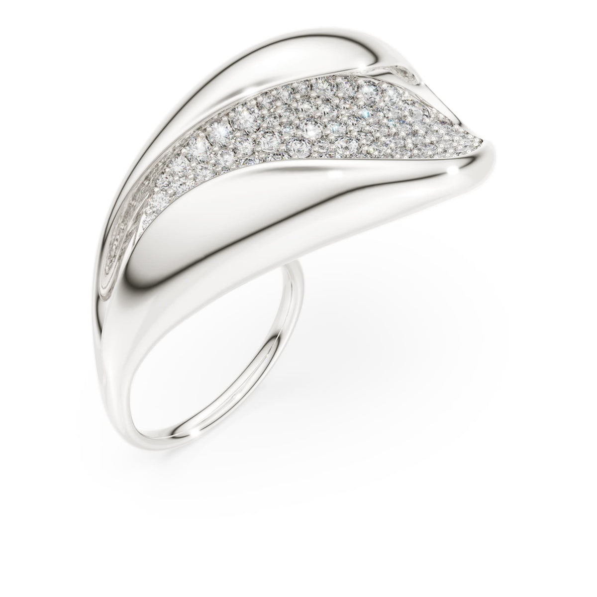 Swarovski Classica cocktail ring Statement, Round cut, White, Sterling silver