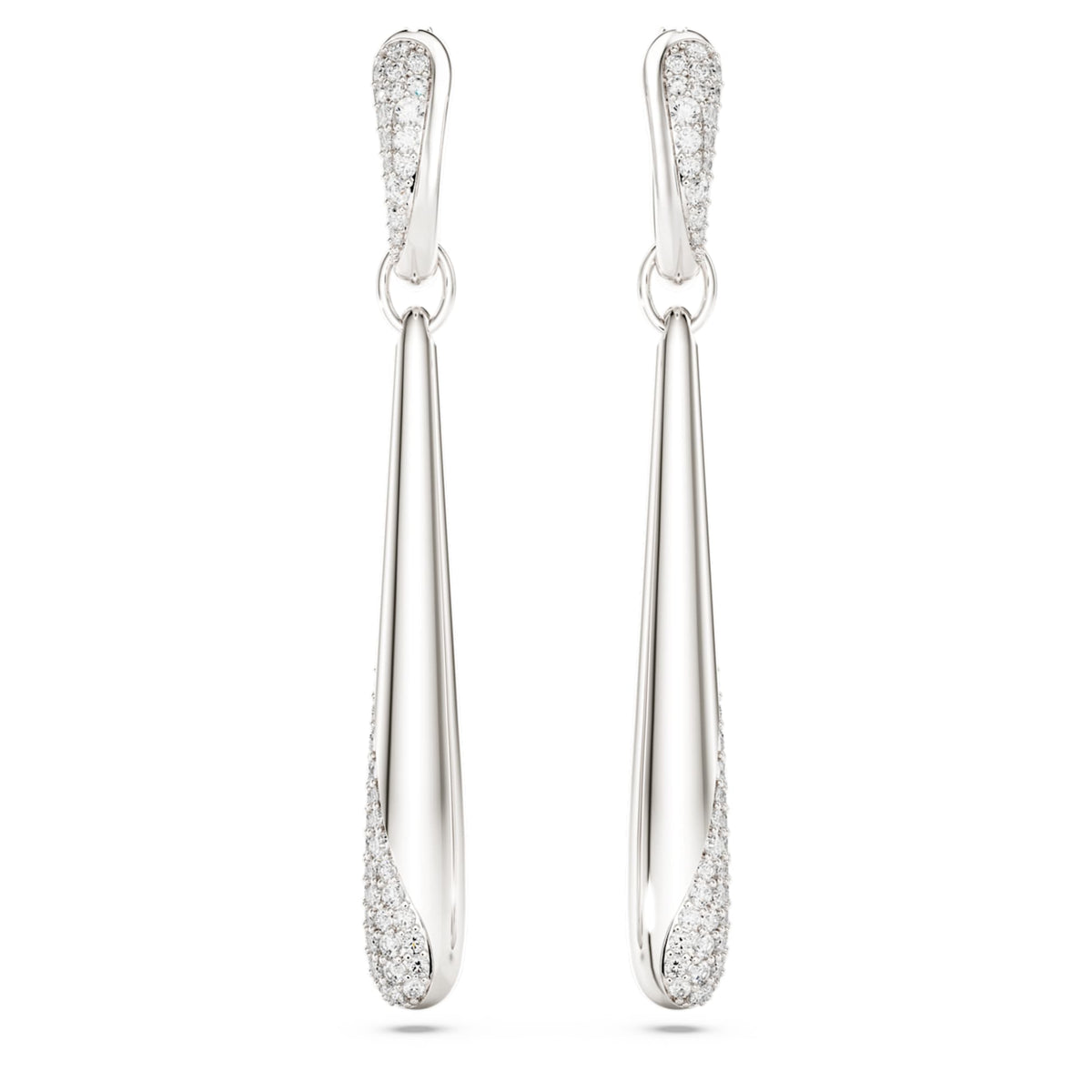 Swarovski Classica drop and hoop earrings with white round-cut accents and Sterling silver