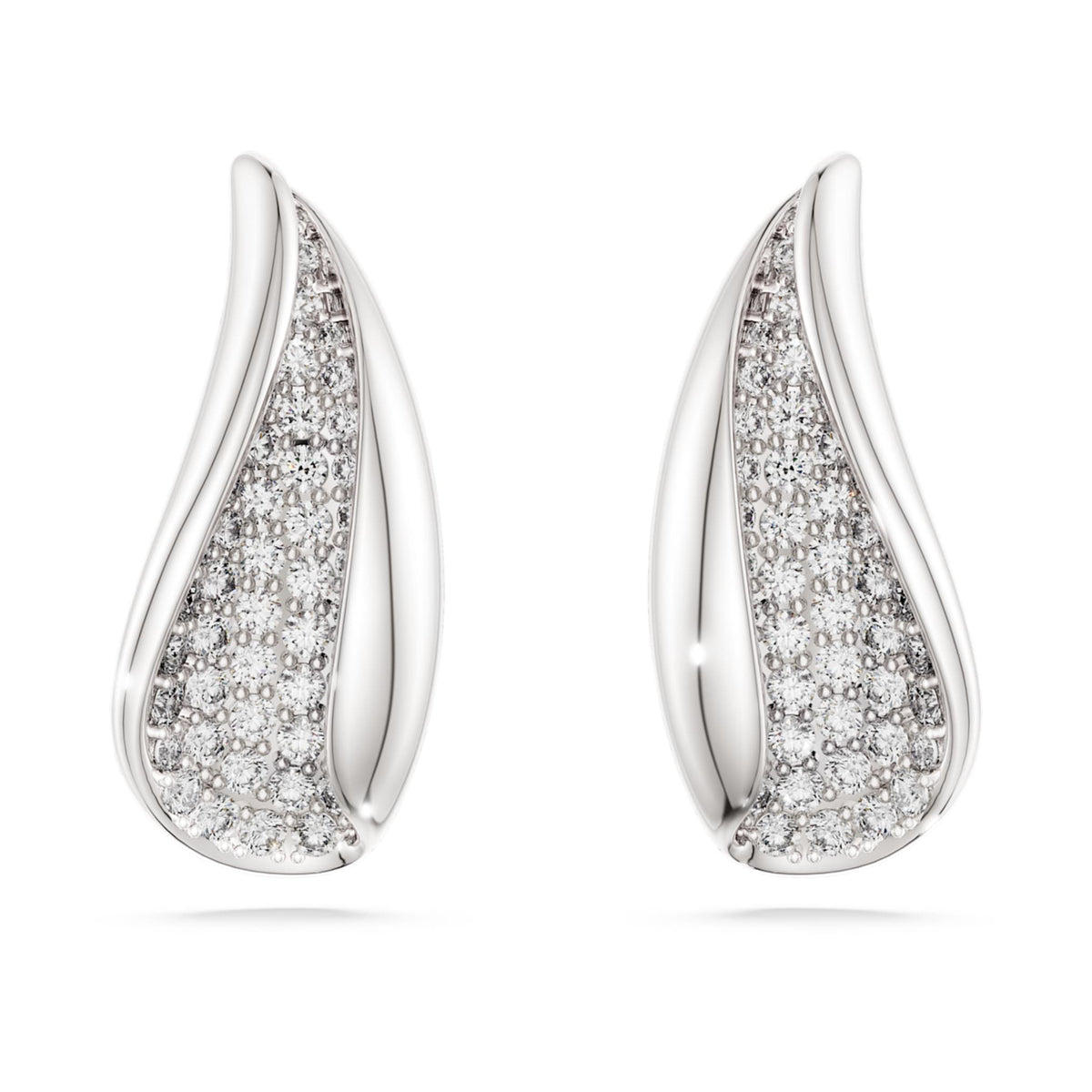 Swarovski Classica drop earrings Round cut, White, Sterling silver