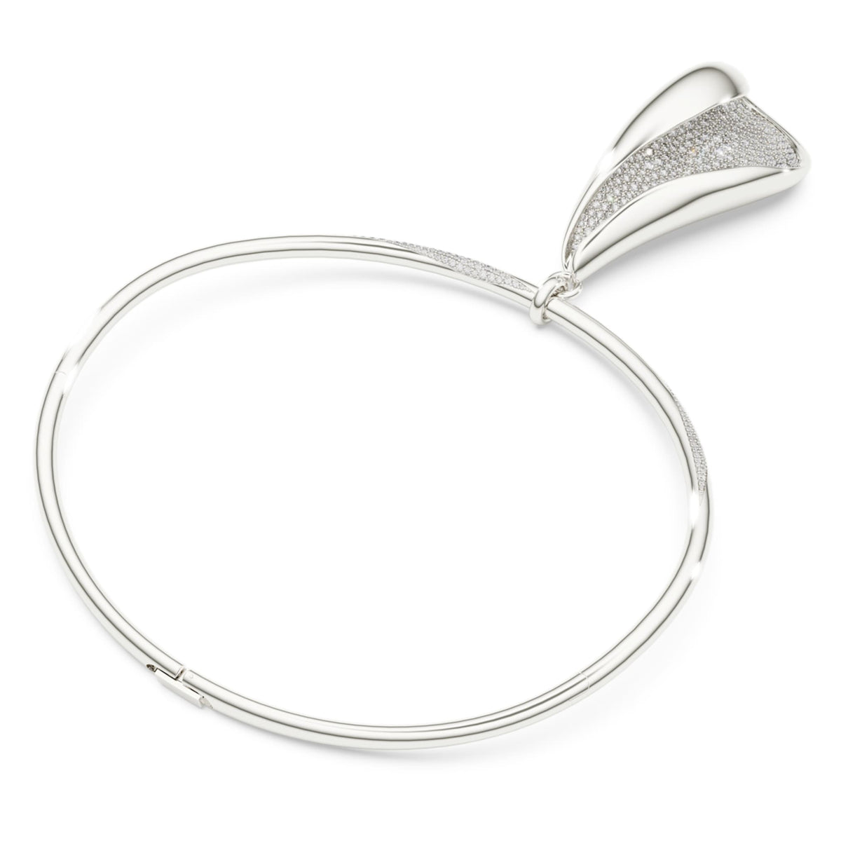 Swarovski Classica necklace Statement, Round cut, White, Sterling silver