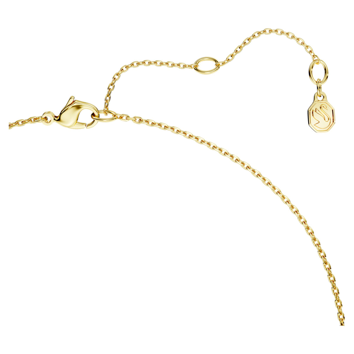 Swarovski Classica pendant Round cut, Interlocking, White, Sterling silver, 18K gold finish