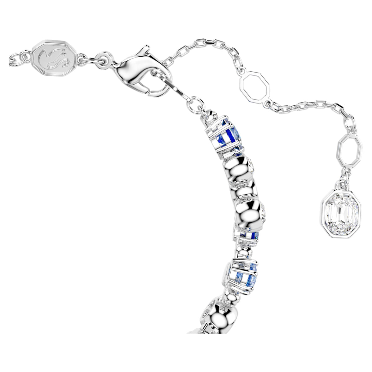 Swarovski Constella bracelet with blue mixed-cut accents and rhodium plating