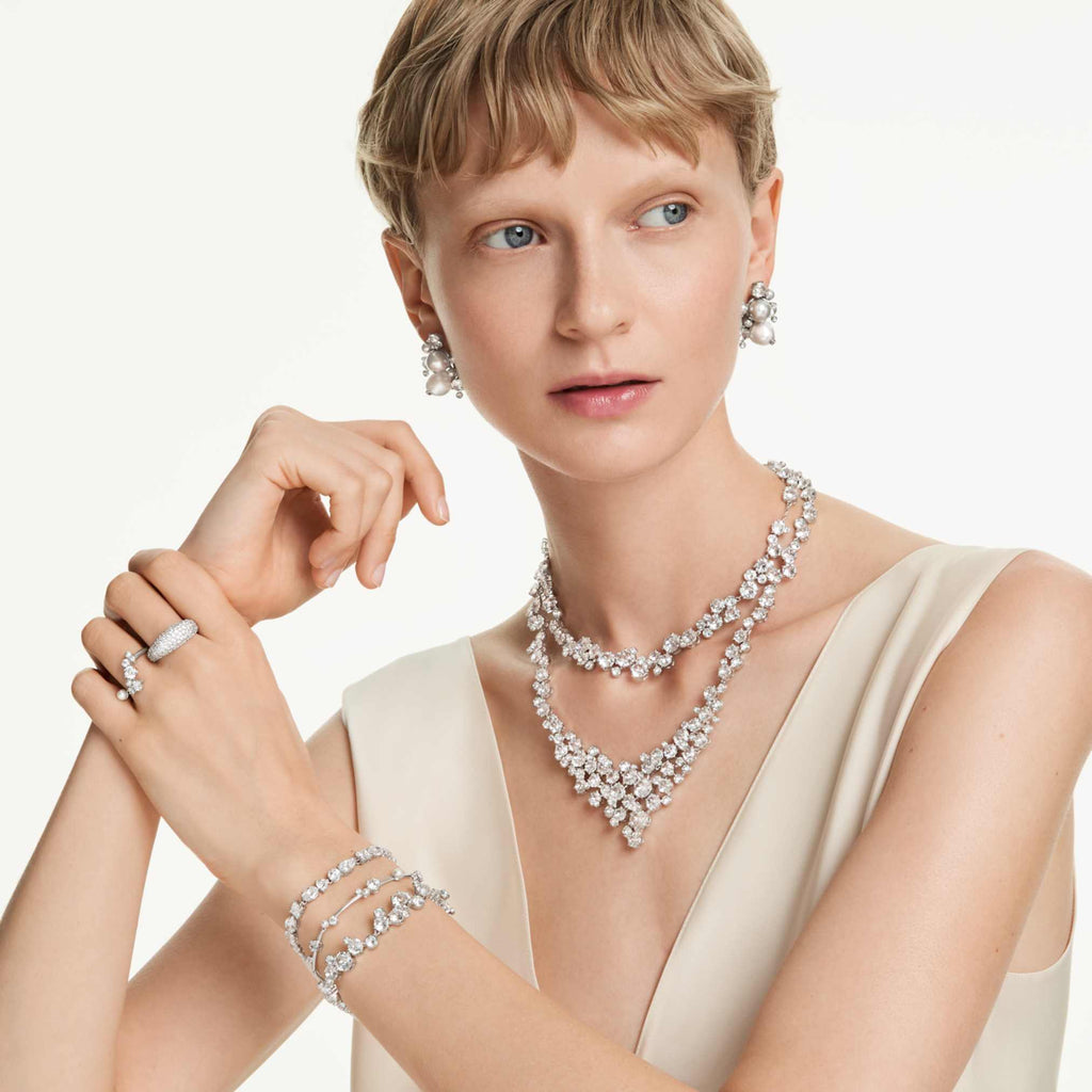 Swarovski Constella bracelet with white mixed-cut accents and rhodium plating