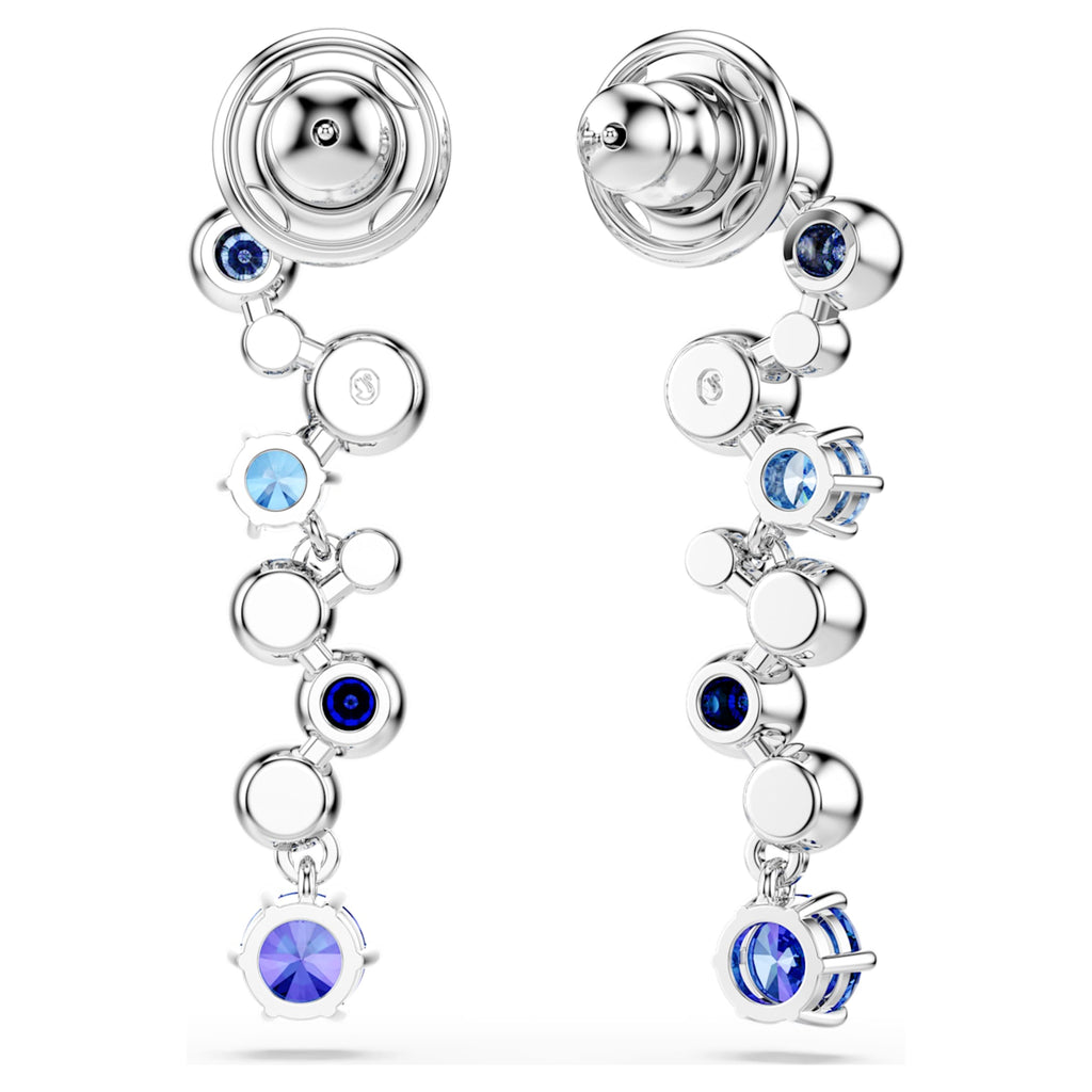 Swarovski Constella drop earrings with blue mixed-cut accents and rhodium plating