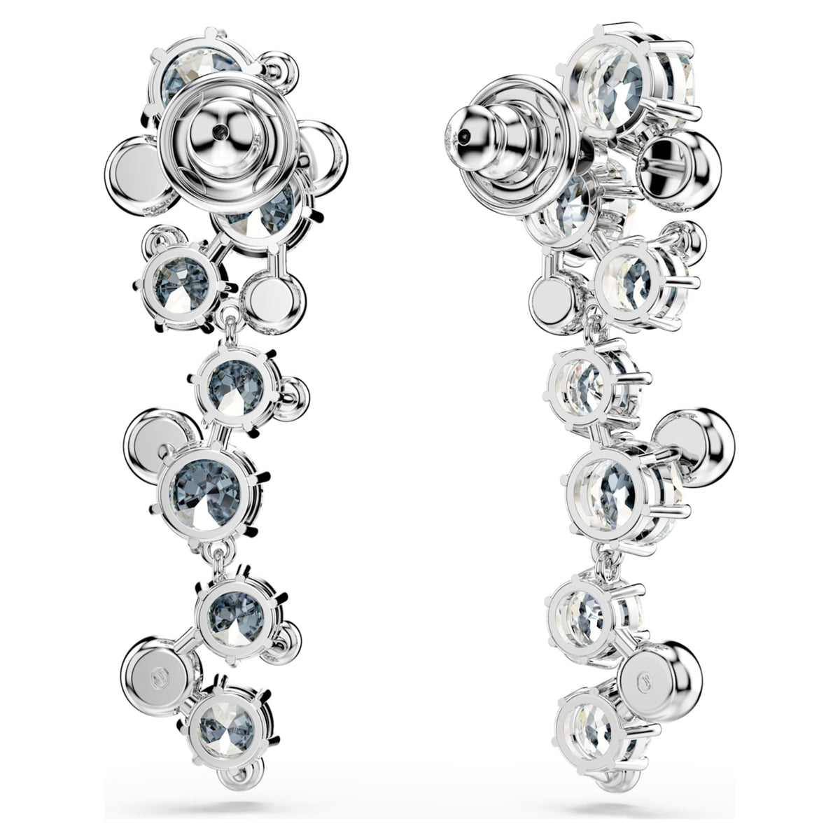 Swarovski Constella drop earrings with white mixed-cut accents and rhodium plating