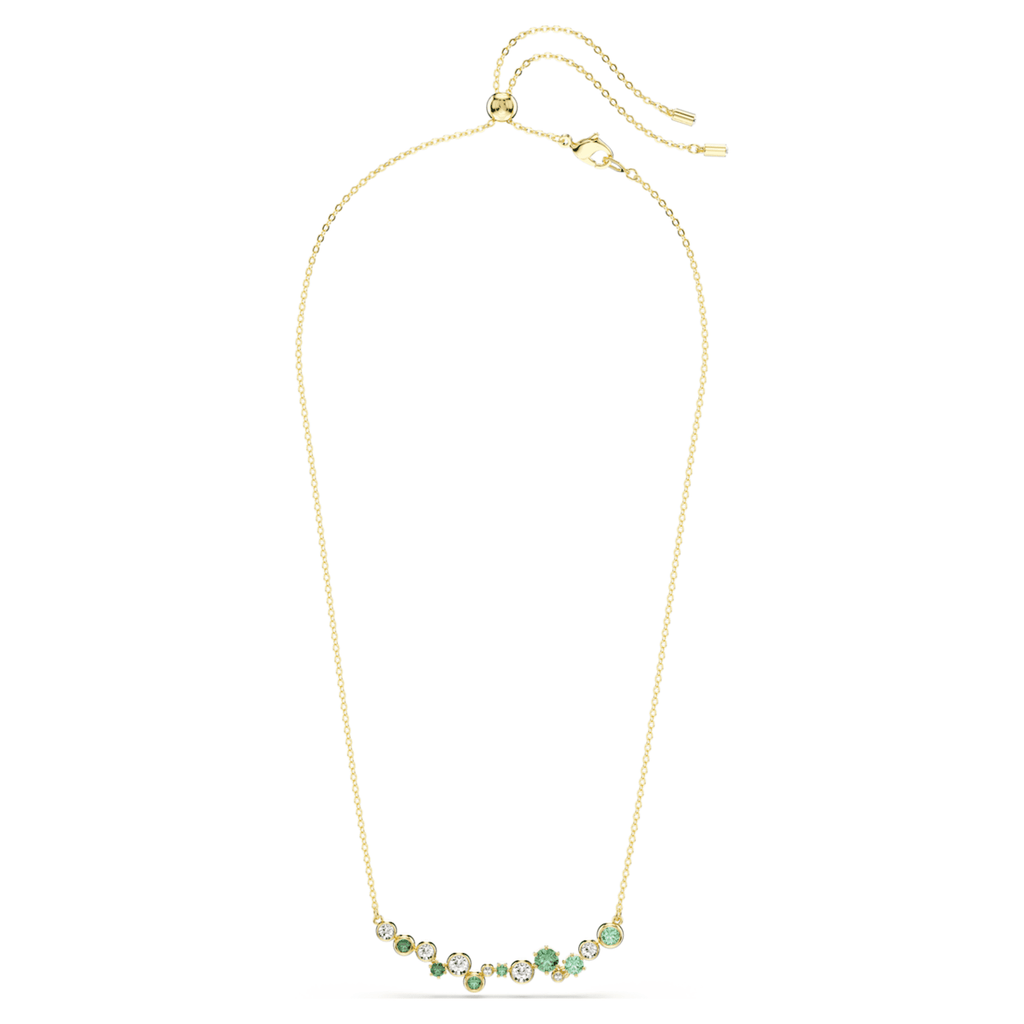 Swarovski Constella necklace with green mixed-cut accents and an 18K gold finish