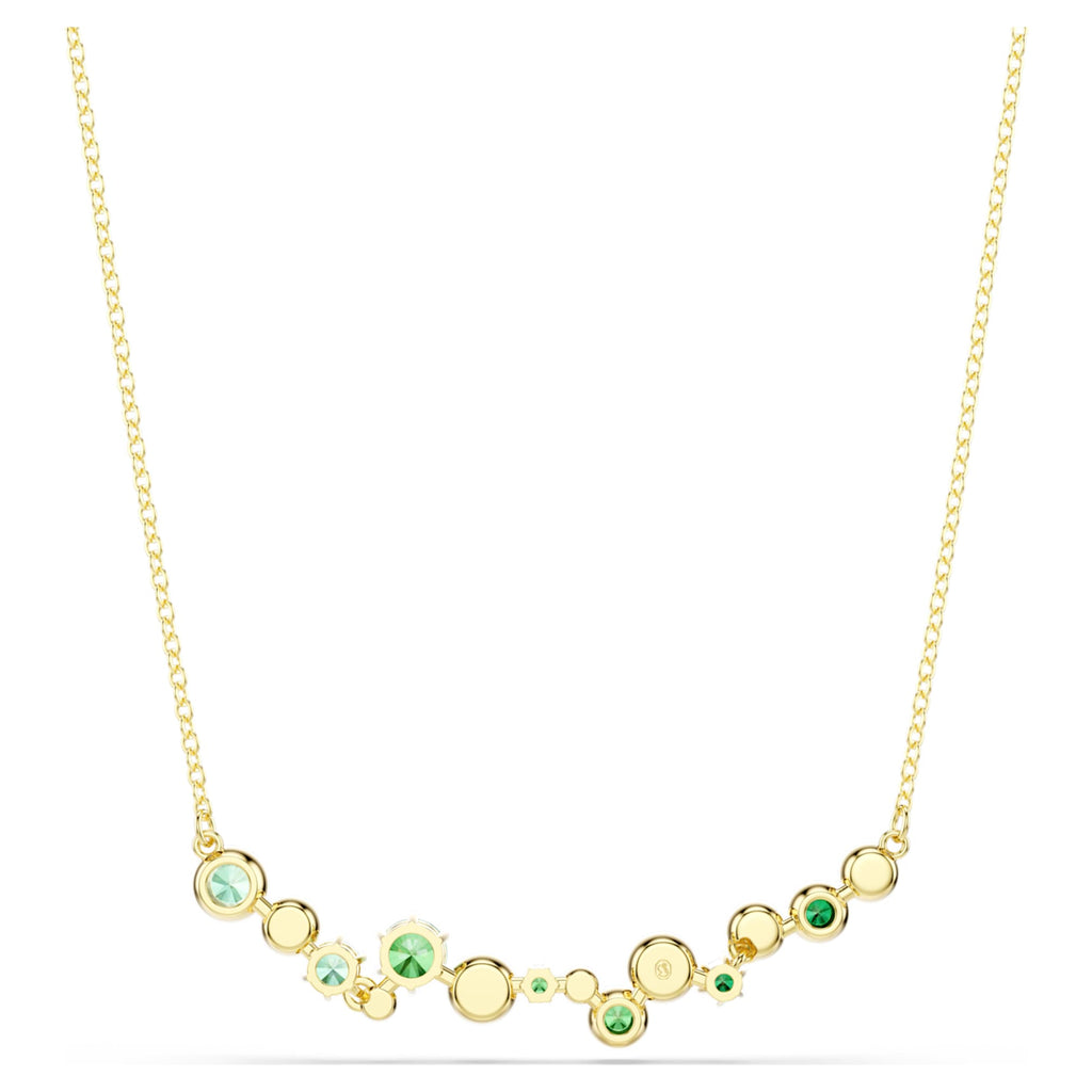 Swarovski Constella necklace with green mixed-cut accents and an 18K gold finish