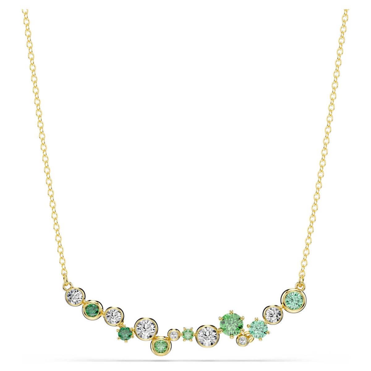 Swarovski Constella necklace with green mixed-cut accents and an 18K gold finish