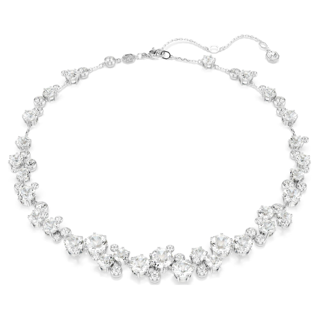 Swarovski Constella necklace with white round-cut accents and rhodium plating