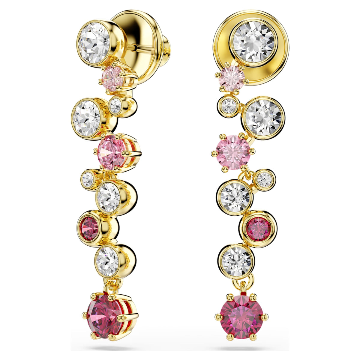 Swarovski Constella set with multicolored mixed-cut accents and an 18K gold finish