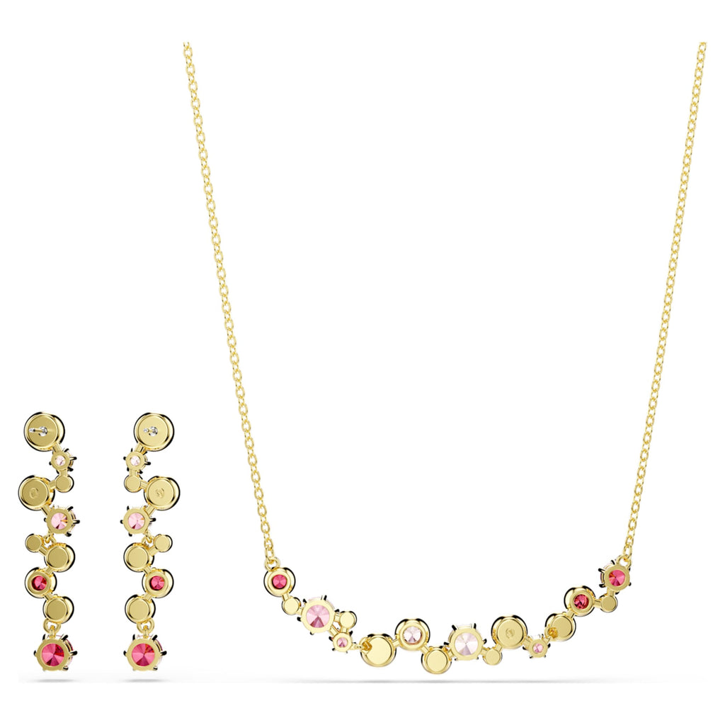 Swarovski Constella set with multicolored mixed-cut accents and an 18K gold finish