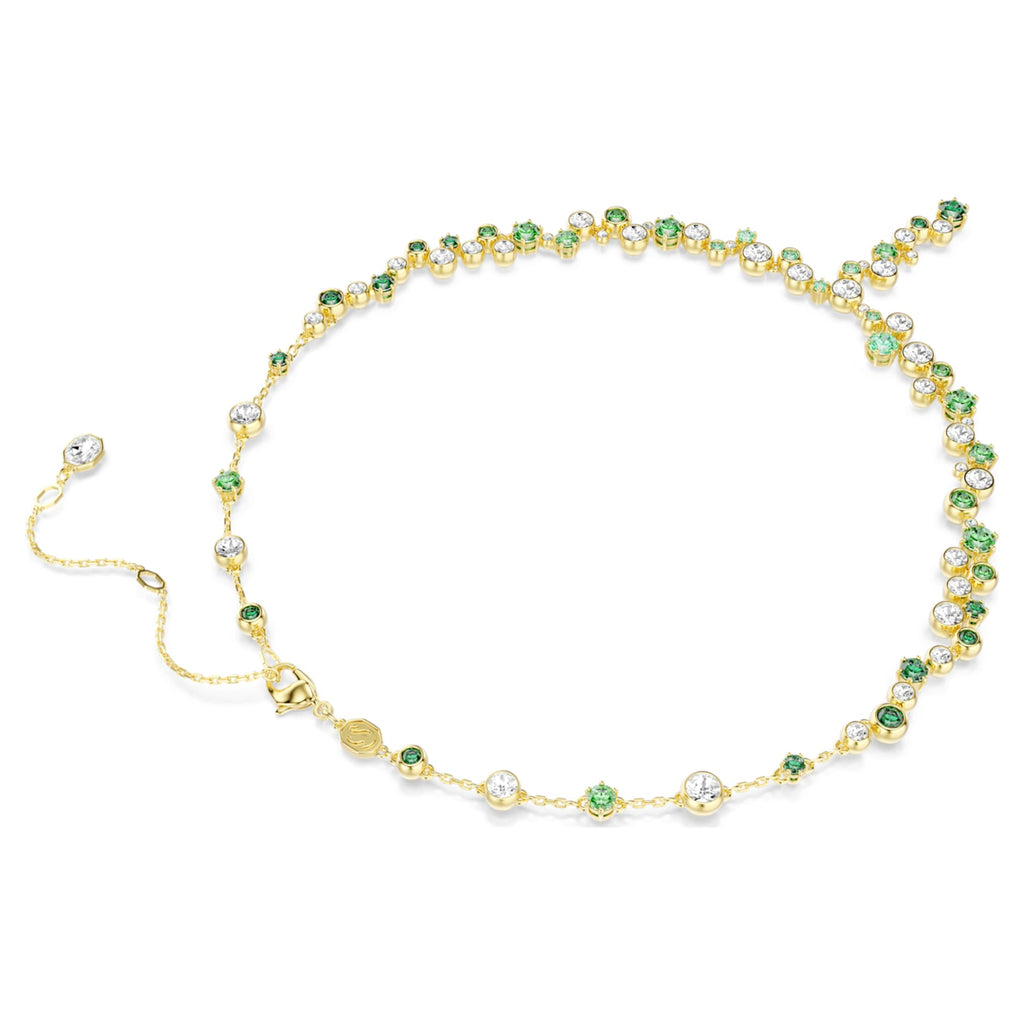 Swarovski Constella y necklace with green mixed-cut accents and an 18K gold finish