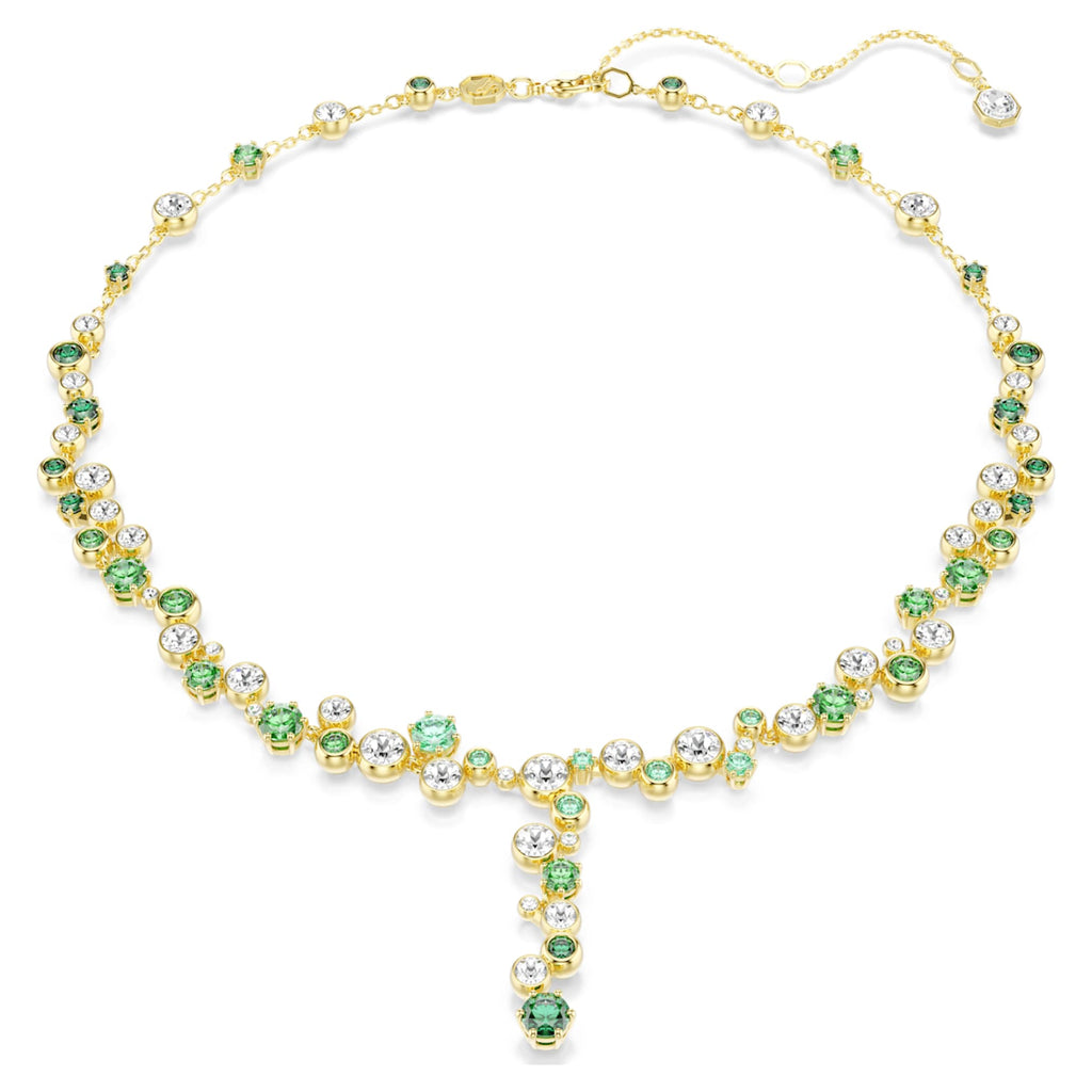 Swarovski Constella y necklace with green mixed-cut accents and an 18K gold finish