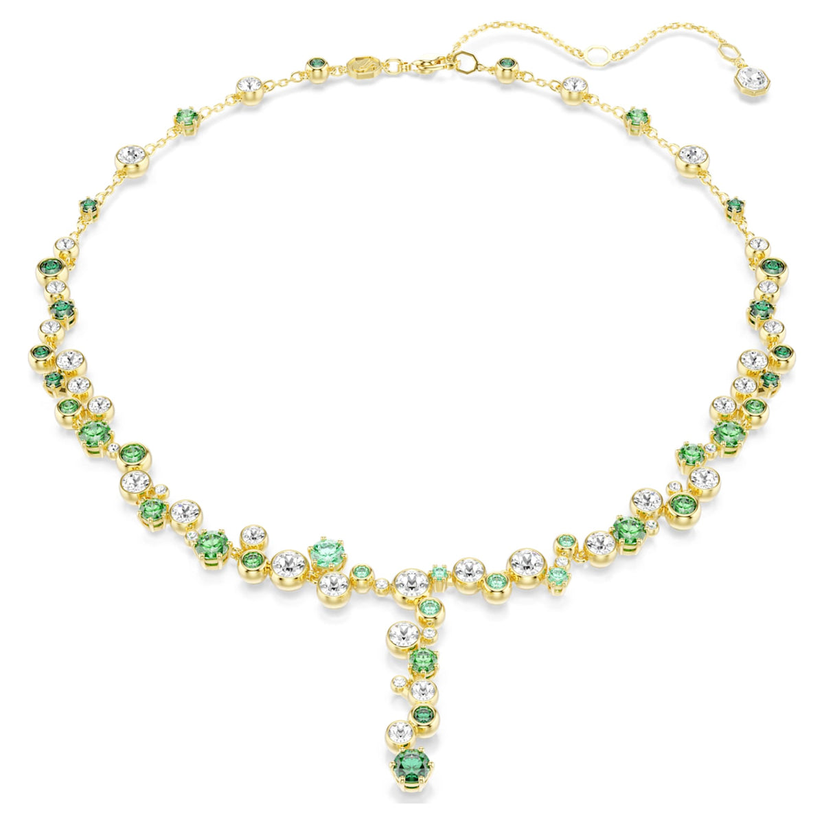 Swarovski Constella y necklace with green mixed-cut accents and an 18K gold finish