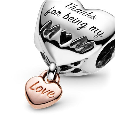 Pandora Charm Featuring Love You Mum Heart