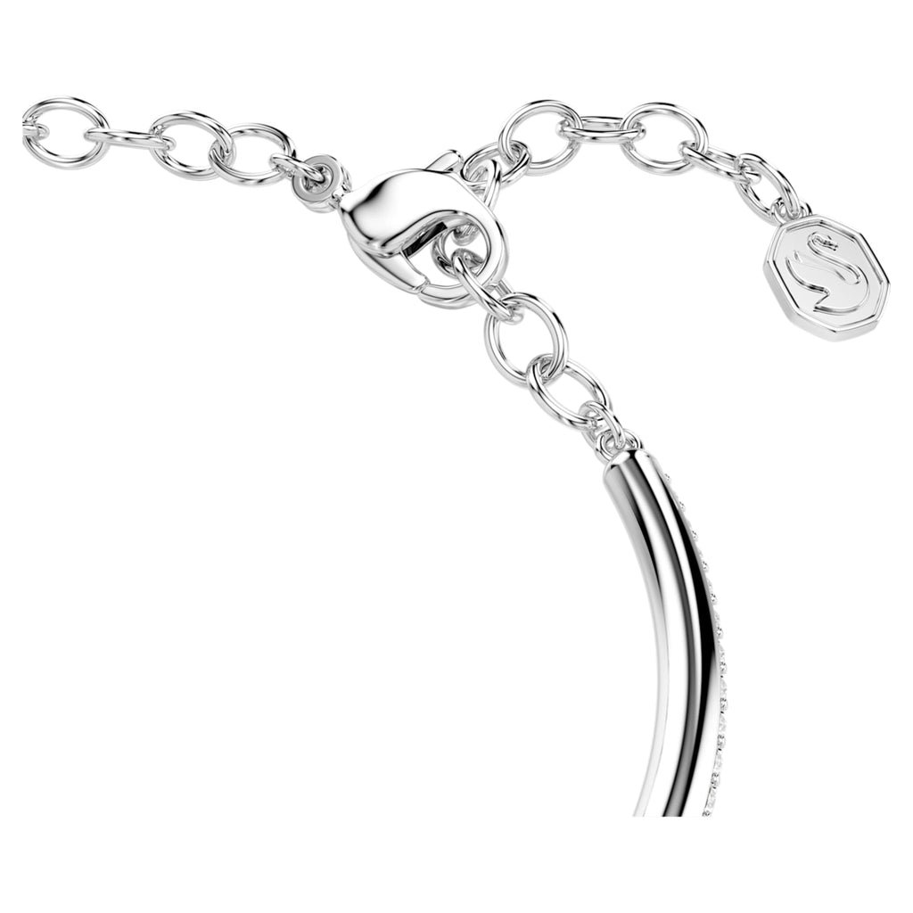 Swarovski Dextera bangle with white round-cut accents and rhodium plating