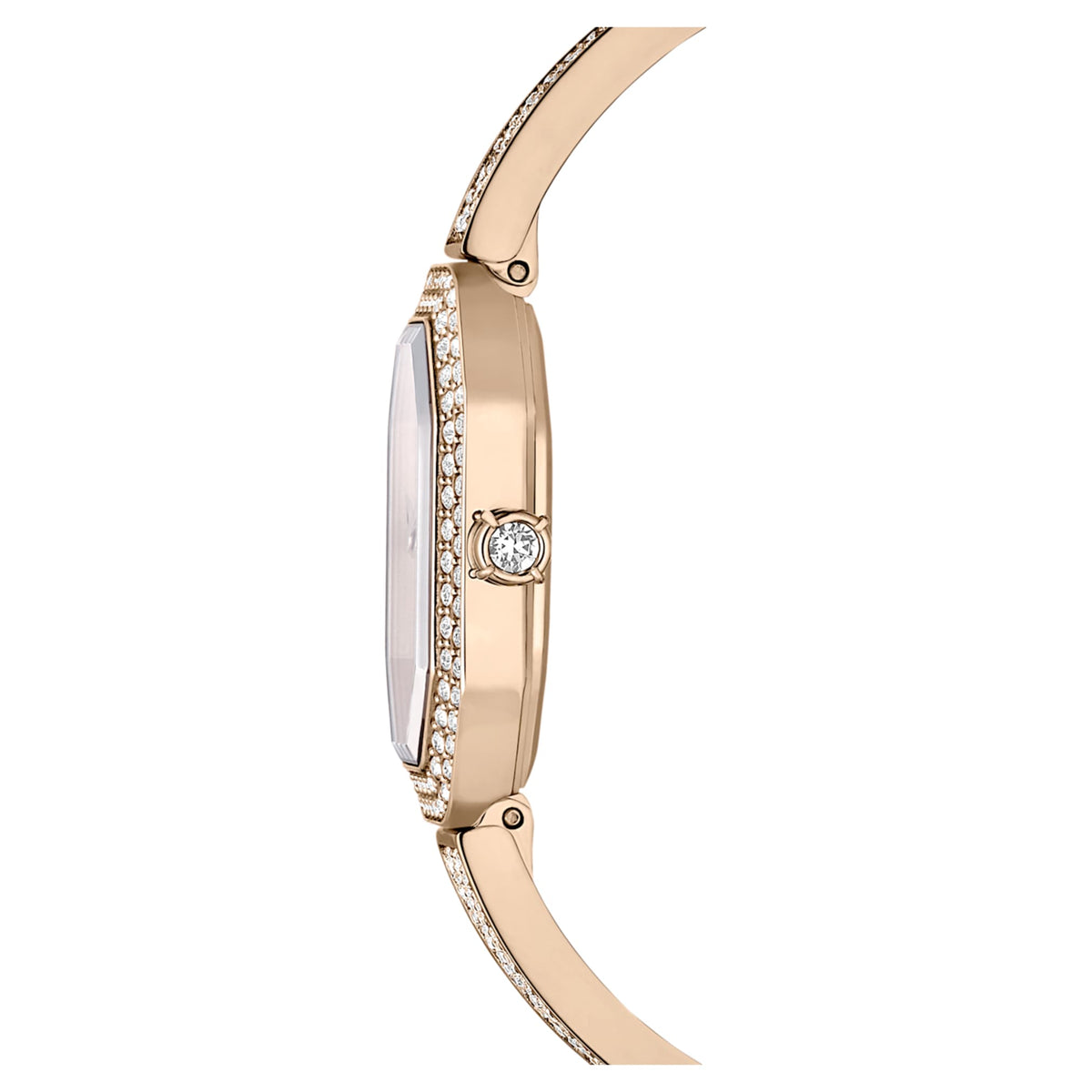 Swarovski Dextera bangle watch Swiss Made, Metal bracelet, Gold tone, Champagne gold-tone finish