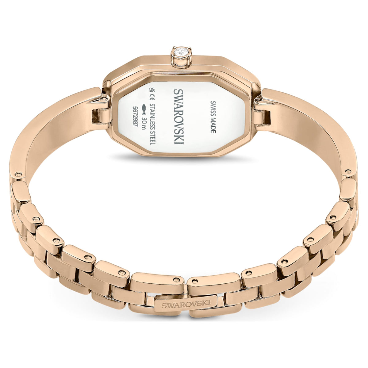 Swarovski Dextera bangle watch Swiss Made, Metal bracelet, Gold tone, Champagne gold-tone finish