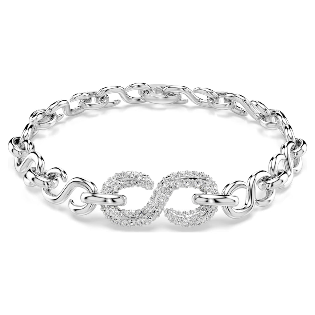 Swarovski Dextera bracelet with white round-cut accents and rhodium plating