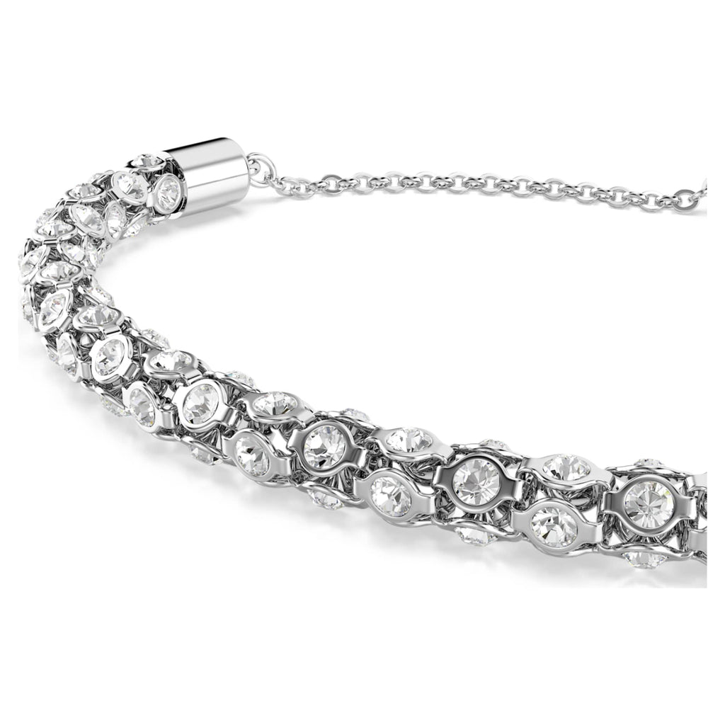 Swarovski Dextera bracelet with white round-cut accents and Stainless steel