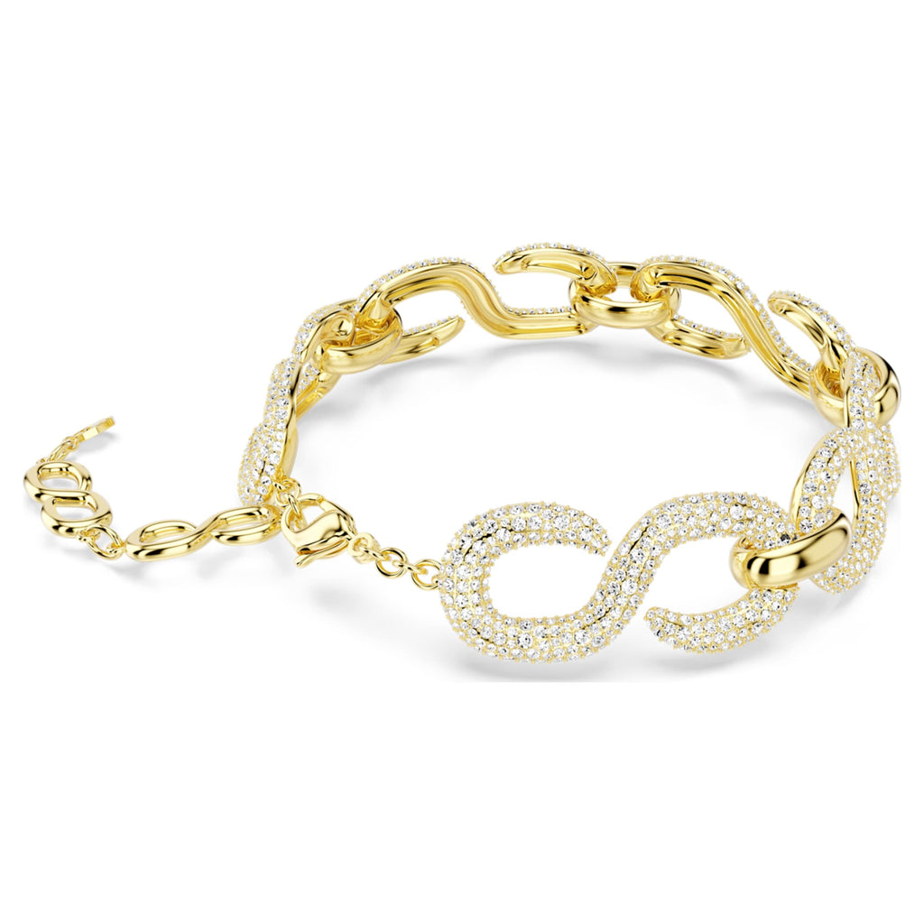 Swarovski Dextera choker with white round-cut accents and an 18K gold finish