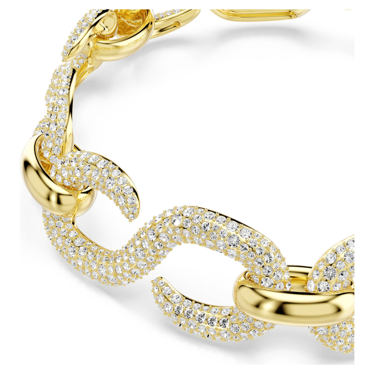 Swarovski Dextera choker with white round-cut accents and an 18K gold finish
