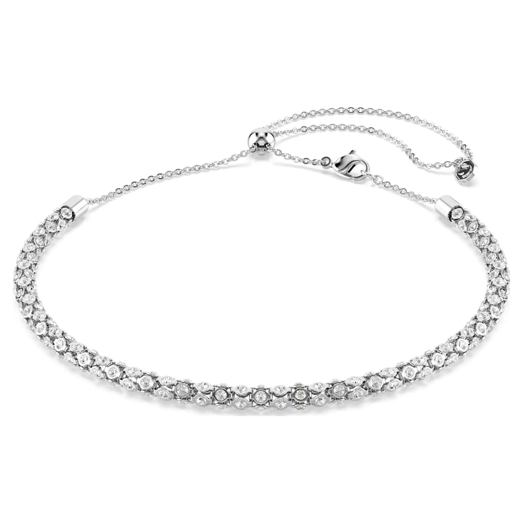 Swarovski Dextera necklace with white round-cut accents and Stainless steel