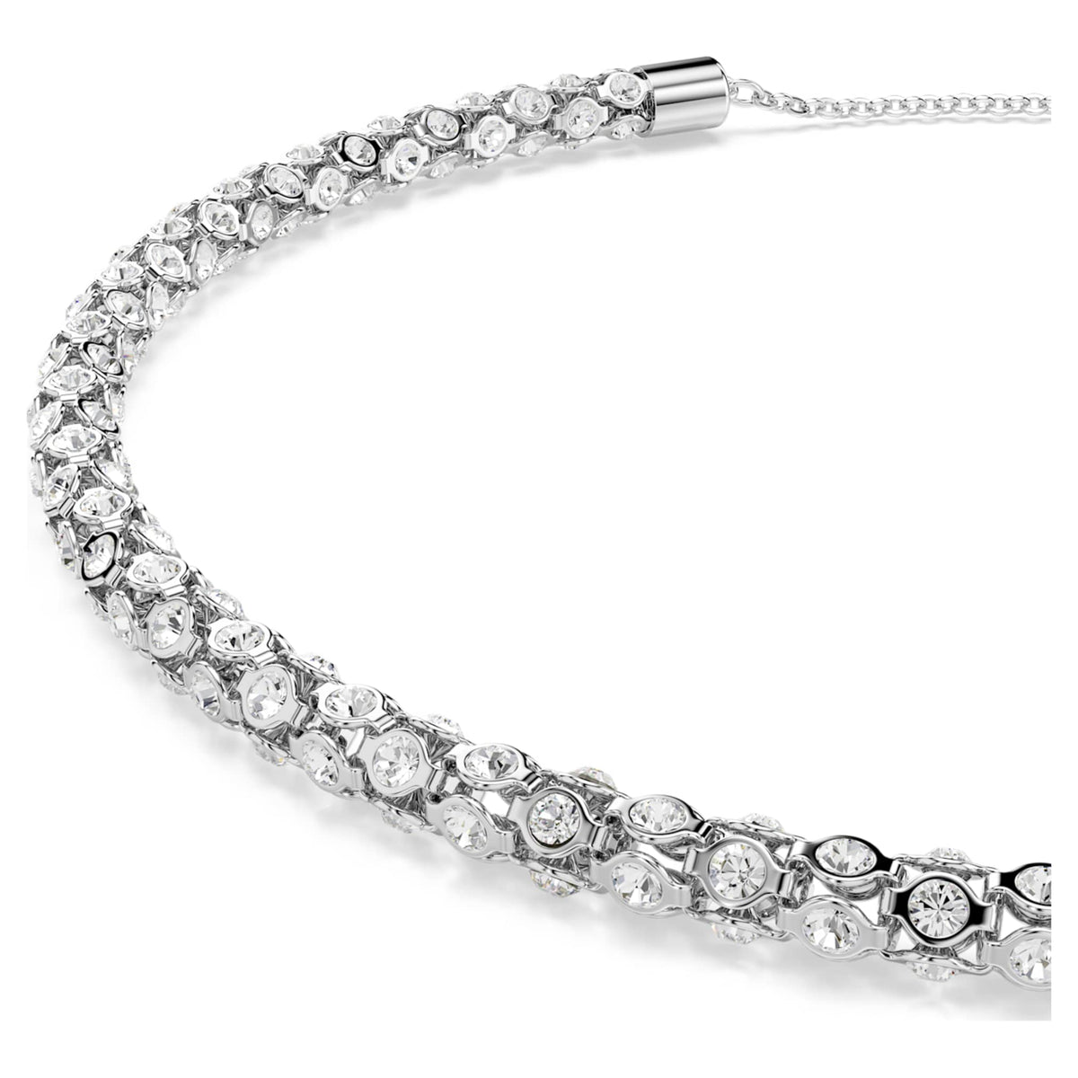 Swarovski Dextera necklace with white round-cut accents and Stainless steel