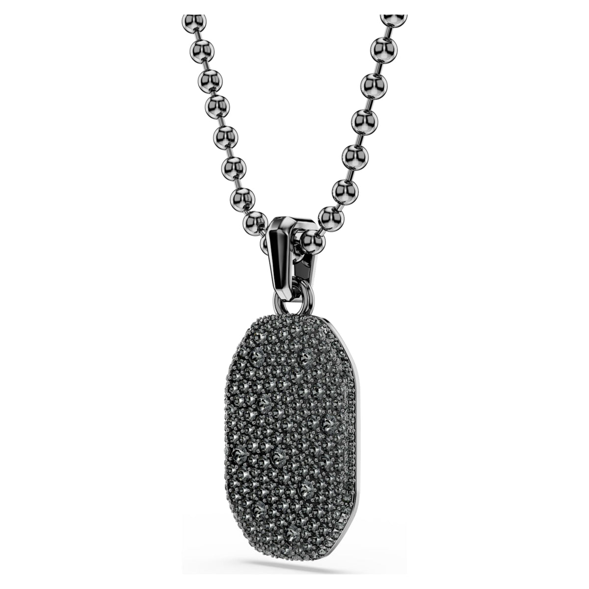 Swarovski Dextera pendant Octagon shape, Round cut, Black, Ruthenium plated