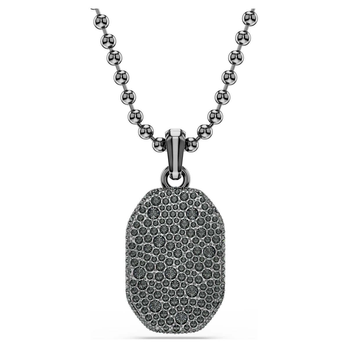 Swarovski Dextera pendant Octagon shape, Round cut, Black, Ruthenium plated