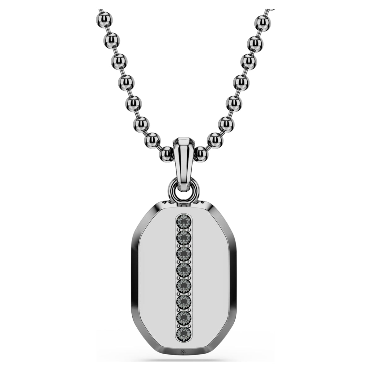 Swarovski Dextera pendant Octagon shape, Round cut, Black, Ruthenium plated