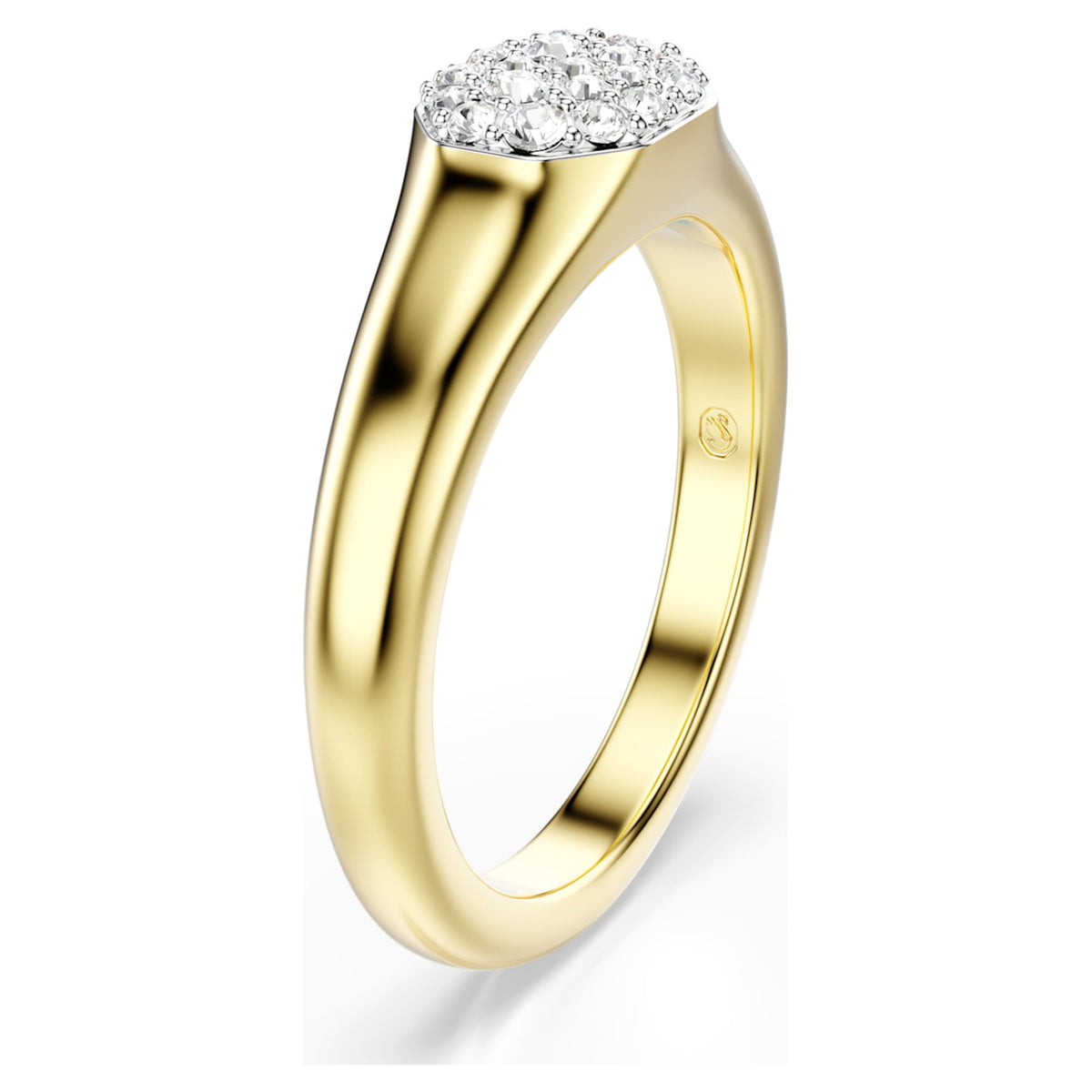 Swarovski Dextera ring with white mixed-cut accents and an 18K gold finish