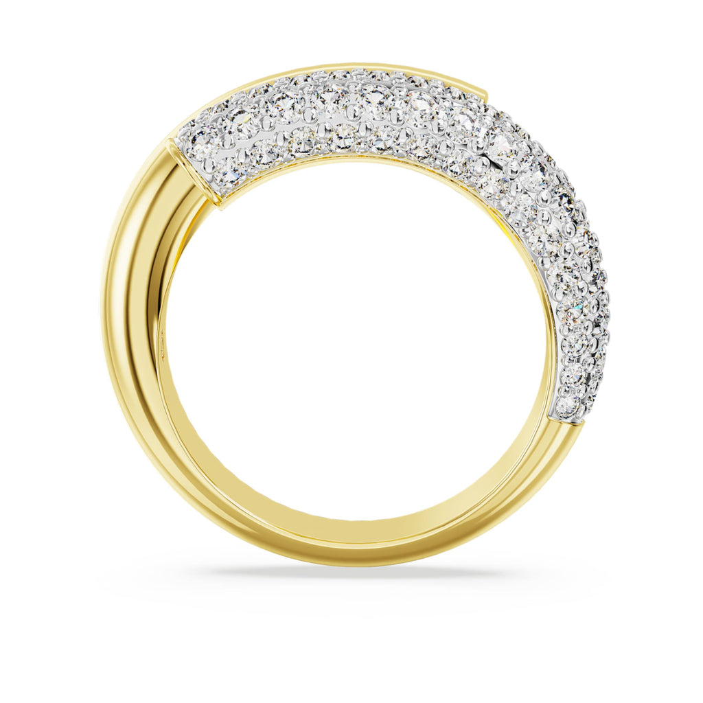Swarovski Dextera ring with white accents and an 18K gold finish