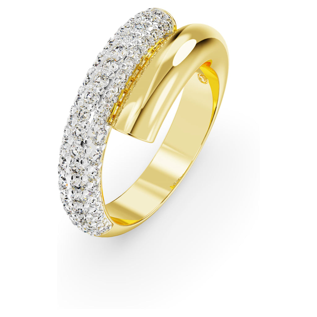 Swarovski Dextera ring with white accents and an 18K gold finish