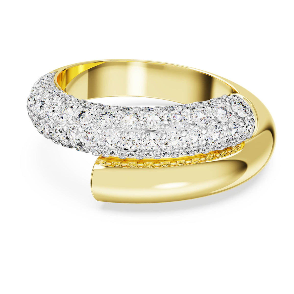 Swarovski Dextera ring with white accents and an 18K gold finish